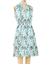 1960's Swirl Brocade Sleeveless Dress Dress arcadeshops.com