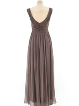 Ruched Silk Chiffon Gown Dress arcadeshops.com