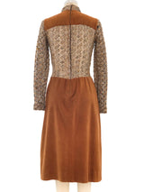 Teal Traina Crochet Knit Panel Dress Dress arcadeshops.com