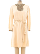 Jeweled Bib Belted Jersey Dress Dress arcadeshops.com