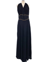 1930's Star Studded Crepe Gown Dress arcadeshops.com