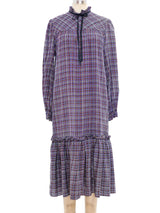 Plaid Ruffled Shirt Dress Dress arcadeshops.com