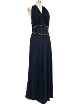 1930's Star Studded Crepe Gown Dress arcadeshops.com