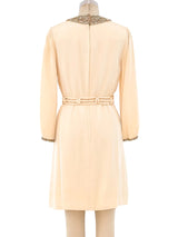 Jeweled Bib Belted Jersey Dress Dress arcadeshops.com