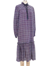 Plaid Ruffled Shirt Dress Dress arcadeshops.com