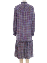 Plaid Ruffled Shirt Dress Dress arcadeshops.com