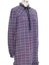 Plaid Ruffled Shirt Dress Dress arcadeshops.com