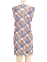 Issey Miyake Plaid Plisse Pleated Mini Dress Dress arcadeshops.com