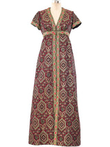 Metallic Brocade Quilted Column Dress Dress arcadeshops.com