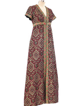 Metallic Brocade Quilted Column Dress Dress arcadeshops.com
