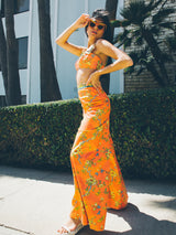 Tina Leser Polished Cotton Peach Ensemble Suit arcadeshops.com