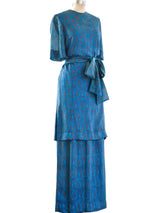 Treacy Lowe Turquoise Silk Tunic Ensemble Suit arcadeshops.com