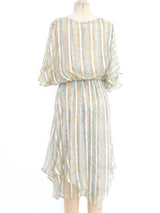 Wave Printed Silk Chiffon Dress Dress arcadeshops.com