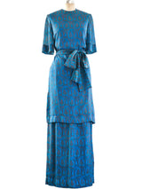 Treacy Lowe Turquoise Silk Tunic Ensemble Suit arcadeshops.com