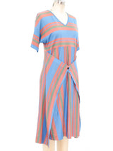 Hiroko Koshino Rib Knit Striped Shirt Dress Dress arcadeshops.com