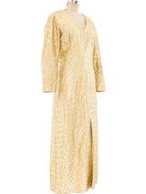 Metallic Gold Lamé Maxi Dress Dress arcadeshops.com