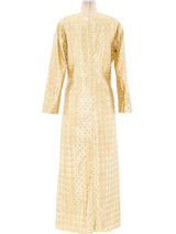 Metallic Gold Lamé Maxi Dress Dress arcadeshops.com