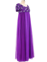 1960's Violet Chiffon Cocktail Dress Dress arcadeshops.com