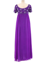 1960's Violet Chiffon Cocktail Dress Dress arcadeshops.com