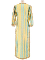 Turquoise and Gold Brocade Moroccan Caftan Dress arcadeshops.com