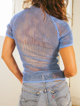 1970's Czech Military Blue Mesh Tee T-shirt arcadeshops.com