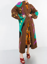 Graphic Knit Maxi Cardigan Jacket arcadeshops.com