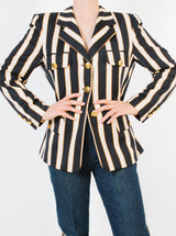 Escada Striped Wool Blazer Jacket arcadeshops.com
