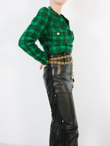 Chanel Plaid Cropped Jacket Jacket arcadeshops.com