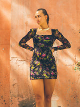 Jean Paul Gaultier Floral Printed Mesh Mini Dress arcadeshops.com