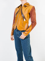 East West Parrot Patchwork Leather Jacket Jacket arcadeshops.com