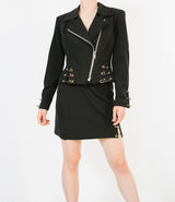 Safety Pin Embellished Skirt Ensemble Suit arcadeshops.com