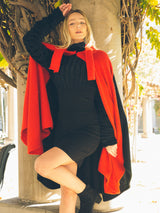 Valentino Red and Black Alpaca Cape Outerwear arcadeshops.com