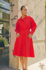 Karl Lagerfeld Red Shirt Dress Dress arcadeshops.com