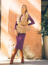 Windowpane Rabbit Fur Vest Top arcadeshops.com