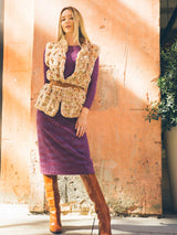 Windowpane Rabbit Fur Vest Top arcadeshops.com