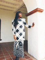 Bill Blass Check Print Silk Mini Dress Dress arcadeshops.com