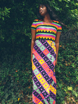 1970's Lanvin Geometric Print Maxi Dress Dress arcadeshops.com