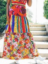 Mixed Print Halter and Skirt Ensemble Suit arcadeshops.com