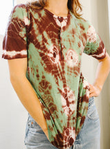 1970's Moss Tie Dye Henley T-shirt arcadeshops.com