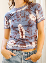 1970's Blue Tie Dye Henley T-shirt arcadeshops.com