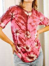 1970's Pink Tie Dye Henley T-shirt arcadeshops.com