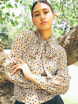 Spade Printed Bow Blouse Top arcadeshops.com