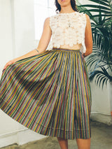 1950's Metallic Ribbon Striped Skirt Bottom arcadeshops.com