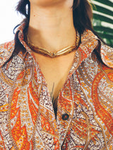 Goldtone Feather Choker Accessory arcadeshops.com