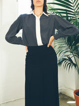 Yves Saint Laurent Polka Dot Silk Blouse Top arcadeshops.com