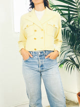 Chanel Yellow Cropped Jacket Jacket arcadeshops.com
