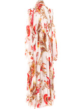 Bill Blass Scarf Collar Printed Maxi Dress Dress arcadeshops.com