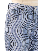 Gianni Versace Swirl Print Jeans Bottom arcadeshops.com