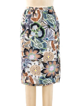 Missoni Graphic Floral Silk Skirt Bottom arcadeshops.com