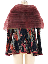 Jeanne Marc Shirred Palm Print Jacket Jacket arcadeshops.com